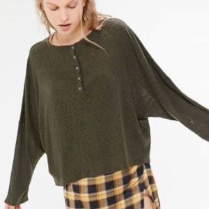 Grey Urban Outfitters Button Up Thermal